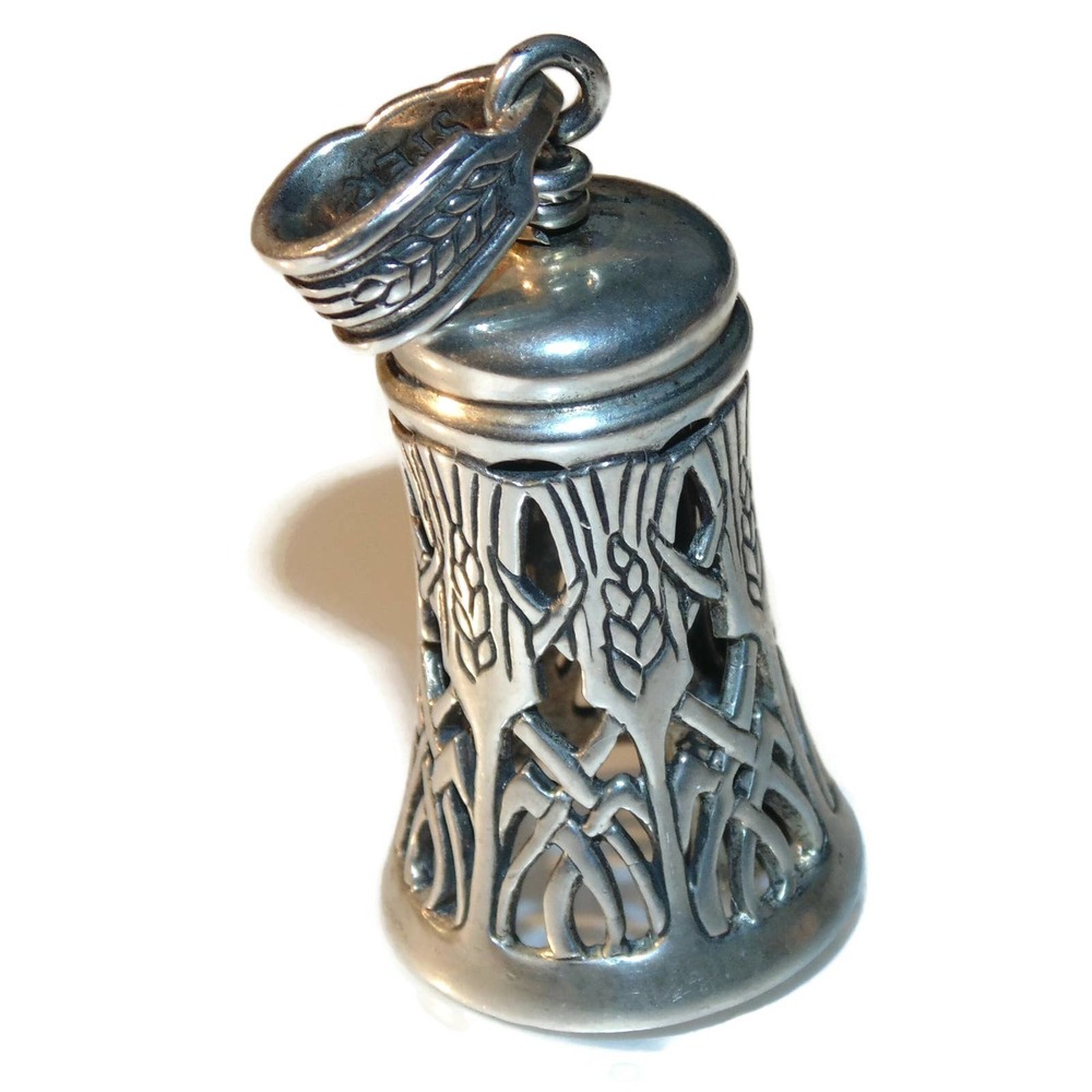 GRB Sterling Silver Harmony Chime Wheat Celtic Knots Bell Pendant Gordon Barnett
